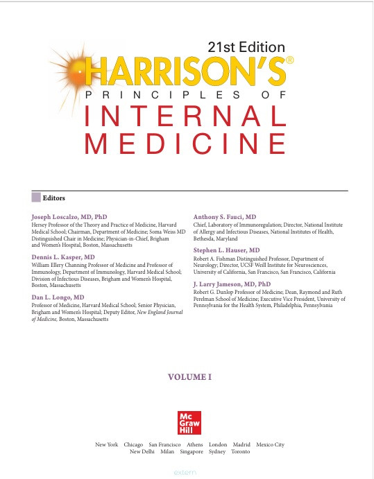 کتاب Harrison's Principles of Internal Medicine اثر جمعی از نویسندگان انتشارات مک گرا هیل 2 جلدی