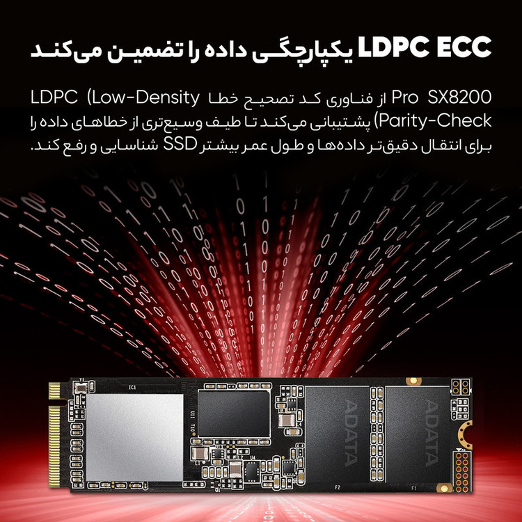 اس اس دی اینترنال ایکس پی جی مدل SX8200 Pro PCIe Gen3x4 M.2 2280 ظرفیت 2 ترابایت