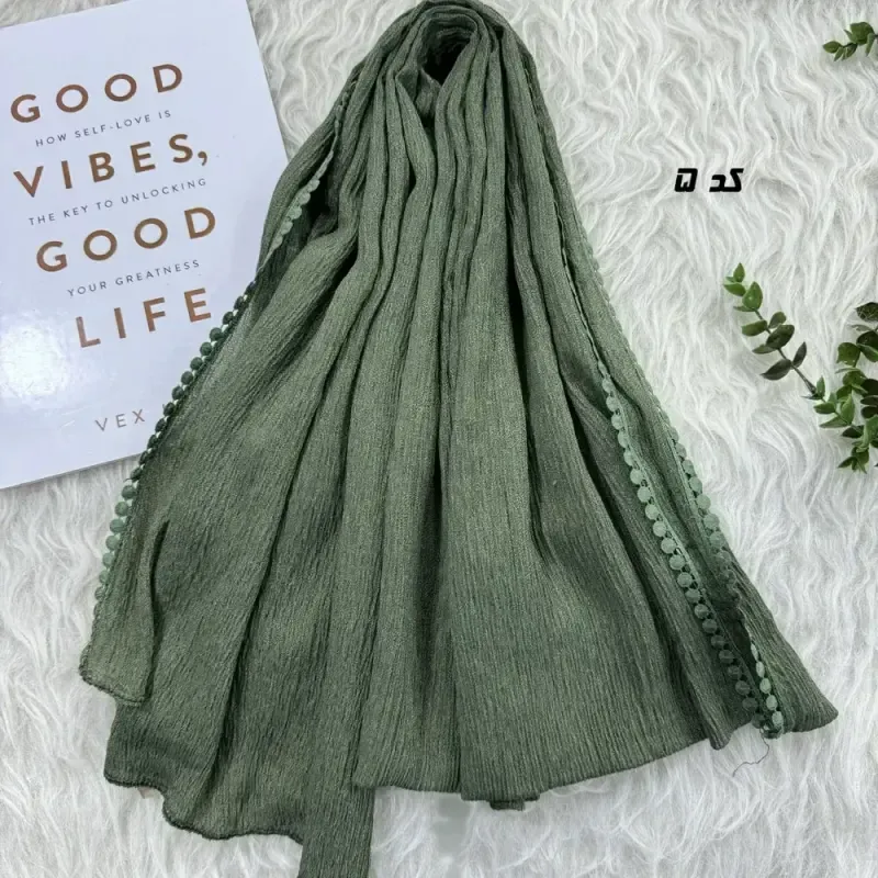 شال نخی ساده برشکا دور عدسی قواره 65 در 190 سانتی متر