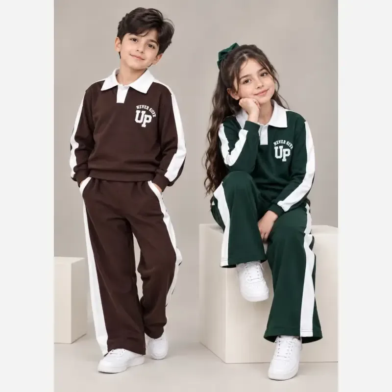 ست بلوز شلوار اسپرت دورس حوله ای دخترانه و پسرانه 8 تا 11 سال