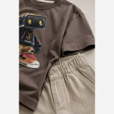 ست تیشرت باکسی و شلوارک کتان پسرانه مناسب 2 تا 12 سال