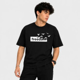 تی شرت مردانه پنبه ای طرح حروف مدل کلاسیک regular fit مشکی