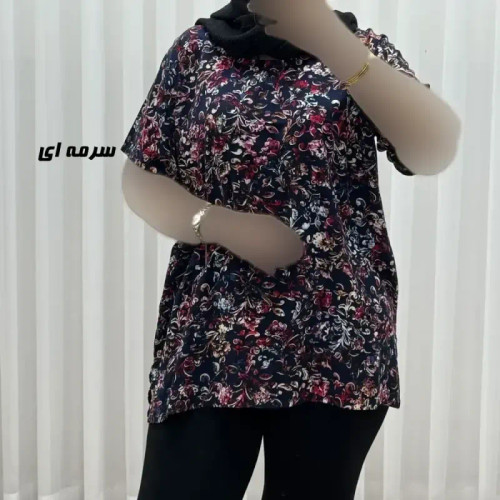 تیشرت نخی زنانه مدل پاپیا فری سایز مناسب تا سایز 50