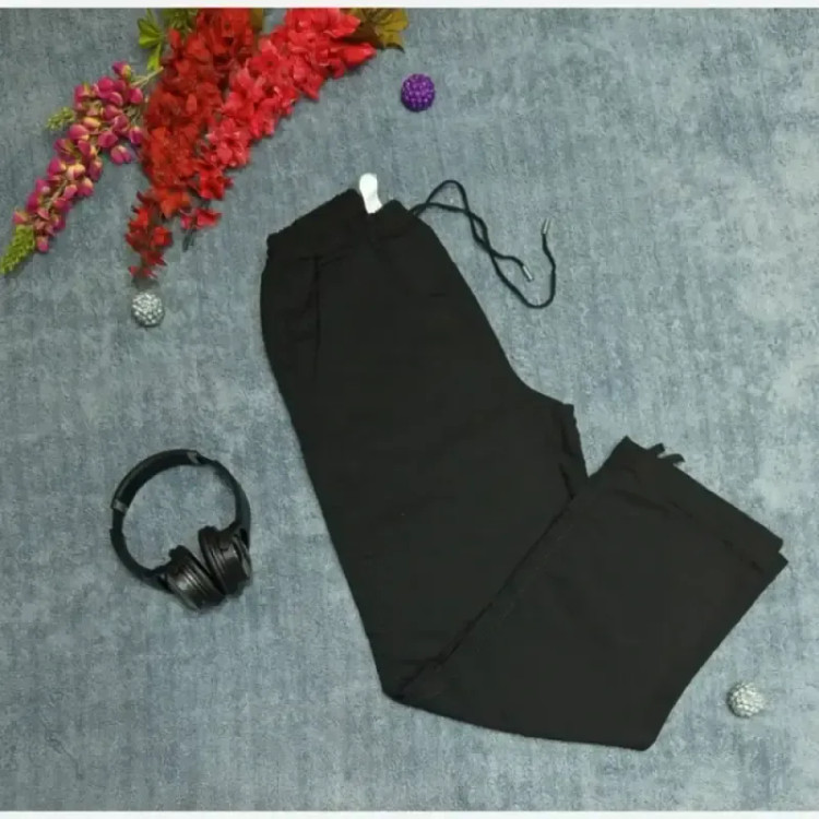 شلوار بگ دوحالته کتان نیل پنبه زنانه دمپا گت و اسلش کمر کش سایزبندیxlتا4xl