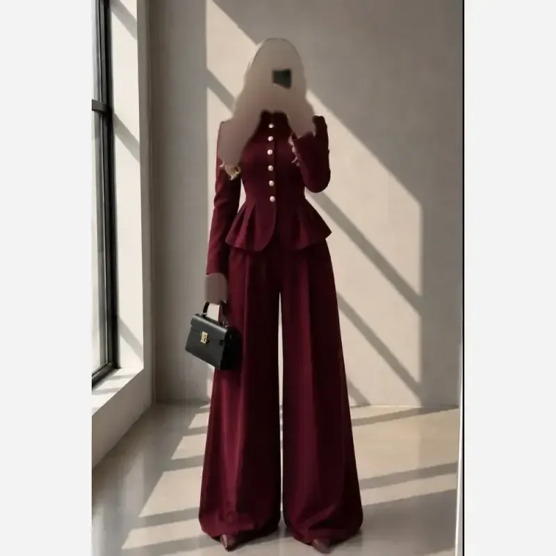 کت و شلوار زنانه جنس مازراتی سرمه ای سایز 36 تا 46