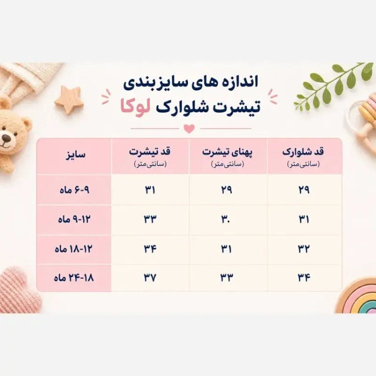 ست تیشرت و شلوارک نوزادی لوکا طرح خرس مناسب 6 تا 24 ماه