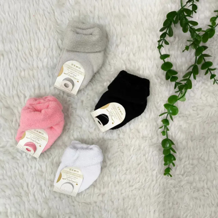 جوراب حوله ای نوزادی صددرصد پنبه نرم و لطیف سایز صفر تا دو سال