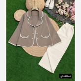ست کت و شلوار زنانه پاییزه سوپرمازراتی پاپیون دار