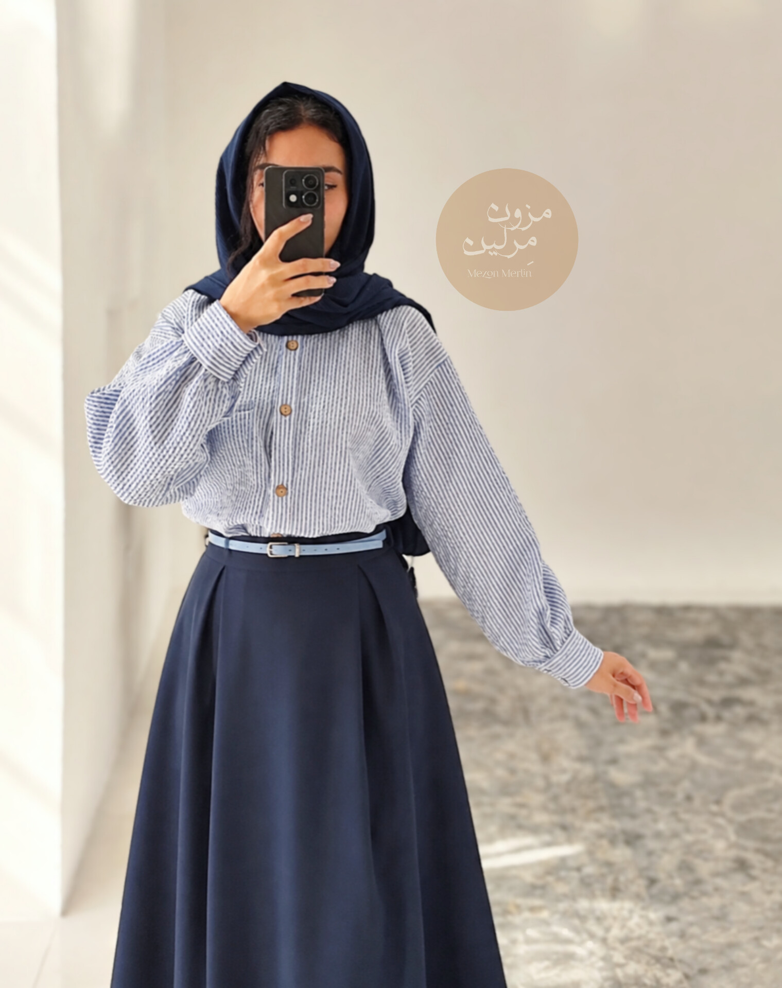 شومیز بیسیک راه‌راه جنس کریشه پفکی