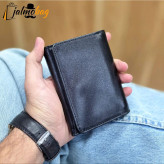 کیف پول چرم مردانه سه لت چرم اصل گاوی