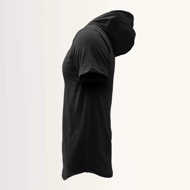 ست تی شرت و شلوار مردانه مدل jus پنبه یکرو نخ آستین کوتاه کلاه دار