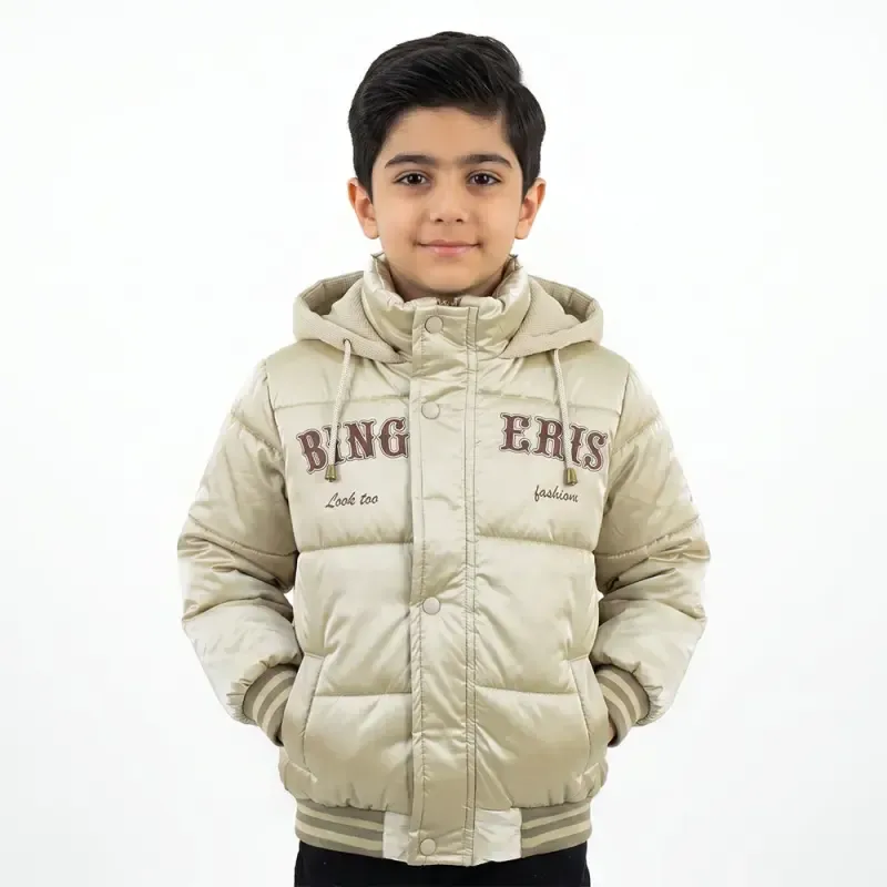 کاپشن سیلیکونی پسرانه BING رنگ صدفی