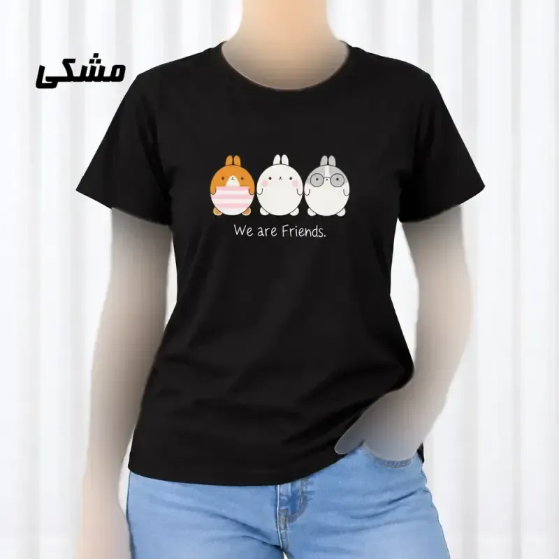 تیشرت زنانه نخ پنبه مدل Friends فری سایز مناسب تا سایز 44