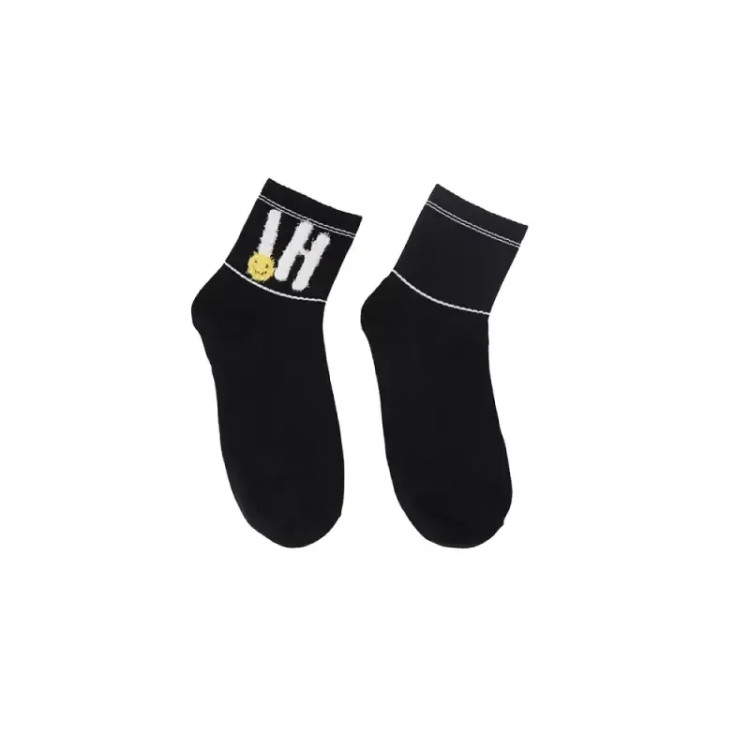 جوراب نیم ساق نخی طرح hi و ایموجی فری سایز 36 تا 41 (تخفیف دار روی 3 عدد)
