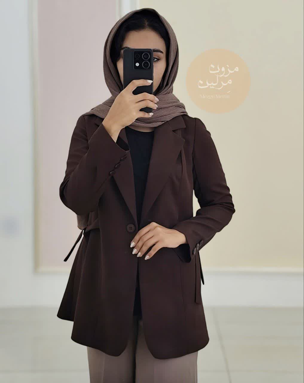 کت  زنانه سوپر مازراتی یقه انگلیسی مدل پاپیون ( سفارشی بپوش)