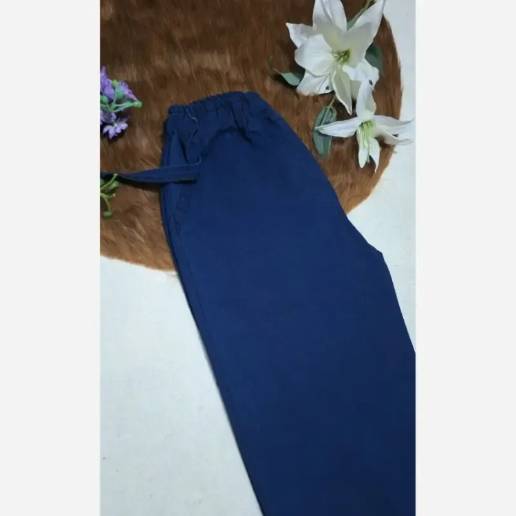 شلوار بگ زنانه طرح جین نیل ترک وارداتی کمر کش