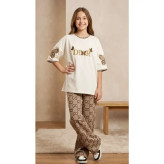 لباس دخترانه تیشرت و شلوار طرح پروانه سایز 60 تا 70