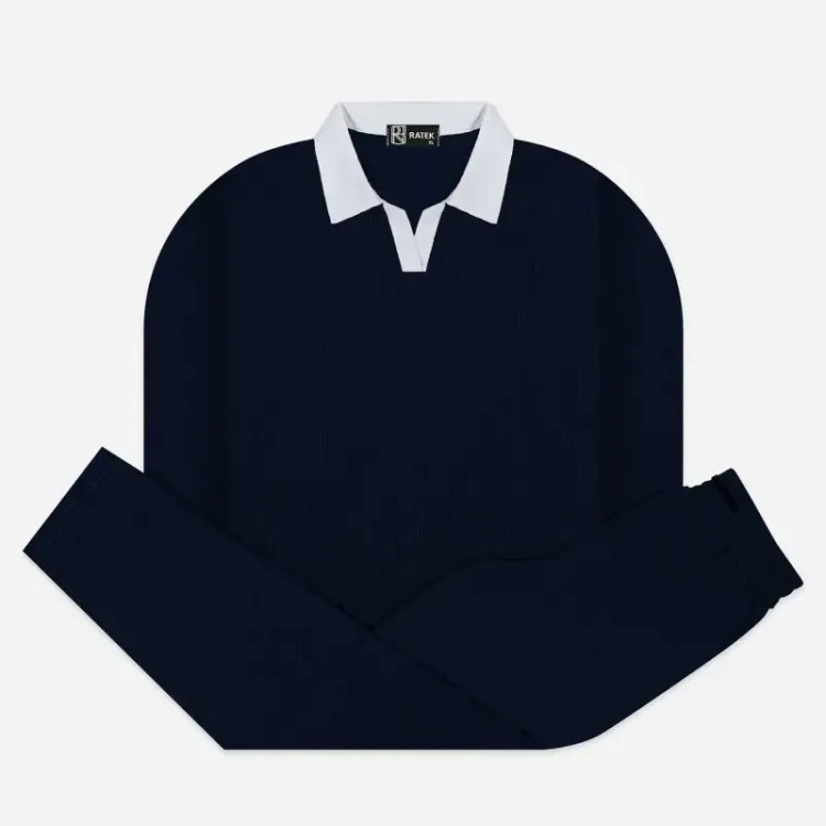ست بلوز نیم یقه و شلوار کبریتی ریز بافت درجه یک