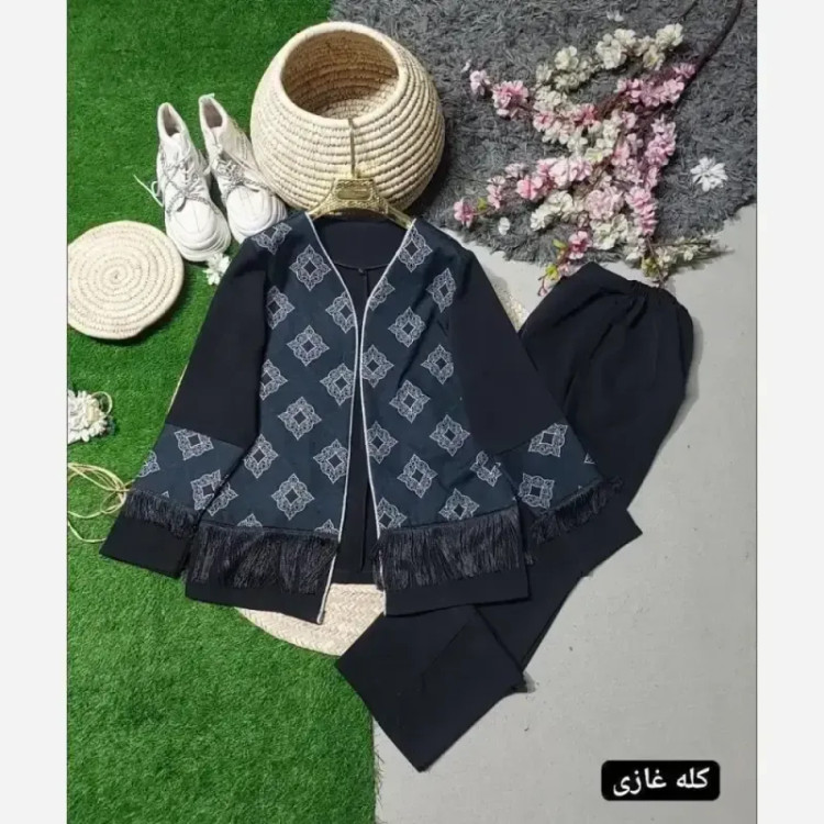 ست سنتی پاییزه نانسی سوپرمازراتی اعلا مغزی دوزی شده رنگ کله غازی فیروزه ای فری سایز