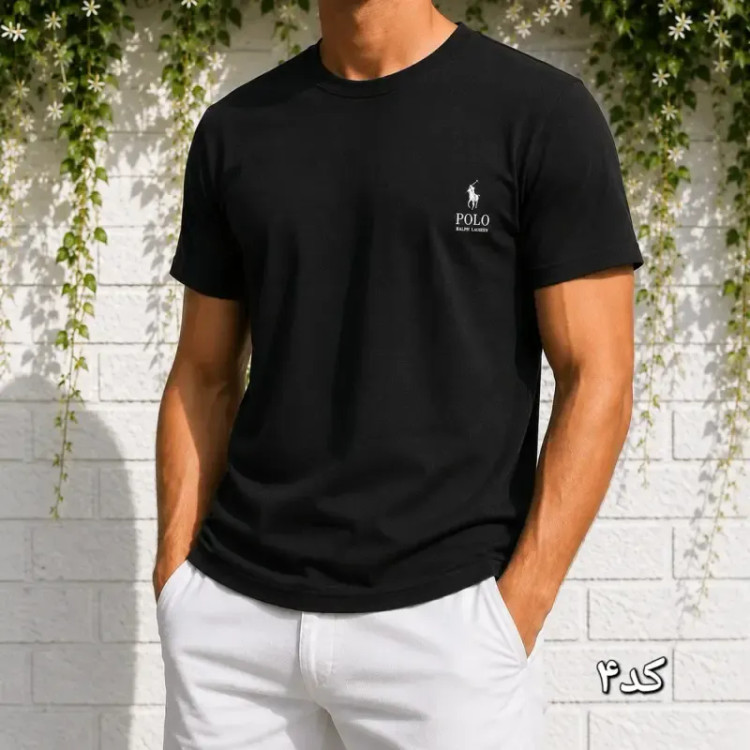 تیشرت مردانه یقه گرد نخ پنبه ساده