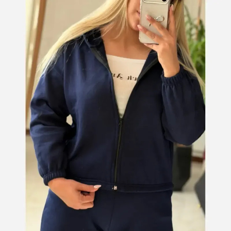 ست سه تیکه سویشرت کراپ و شلوار دورس پنبه تو کرکی مدل انجل سایز 36 تا 46