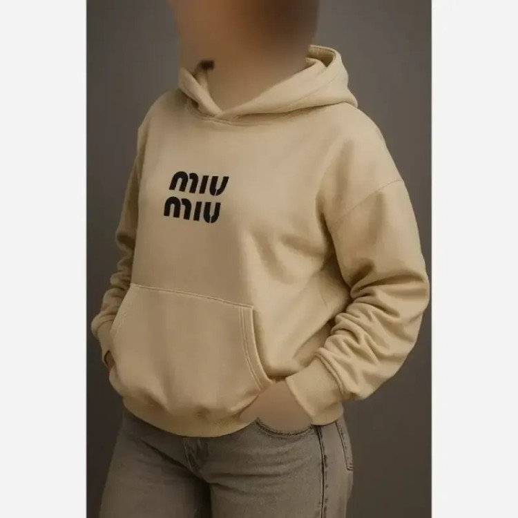 هودی زنانه دورس داخل کرکی طرح miumiu فری سایز
